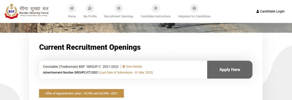 Bsf online form 2022