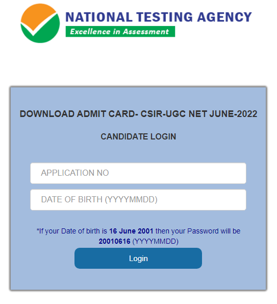 Csir ugc net exam admit card 2022