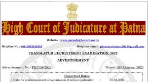 Patna high court translator post online form 2022