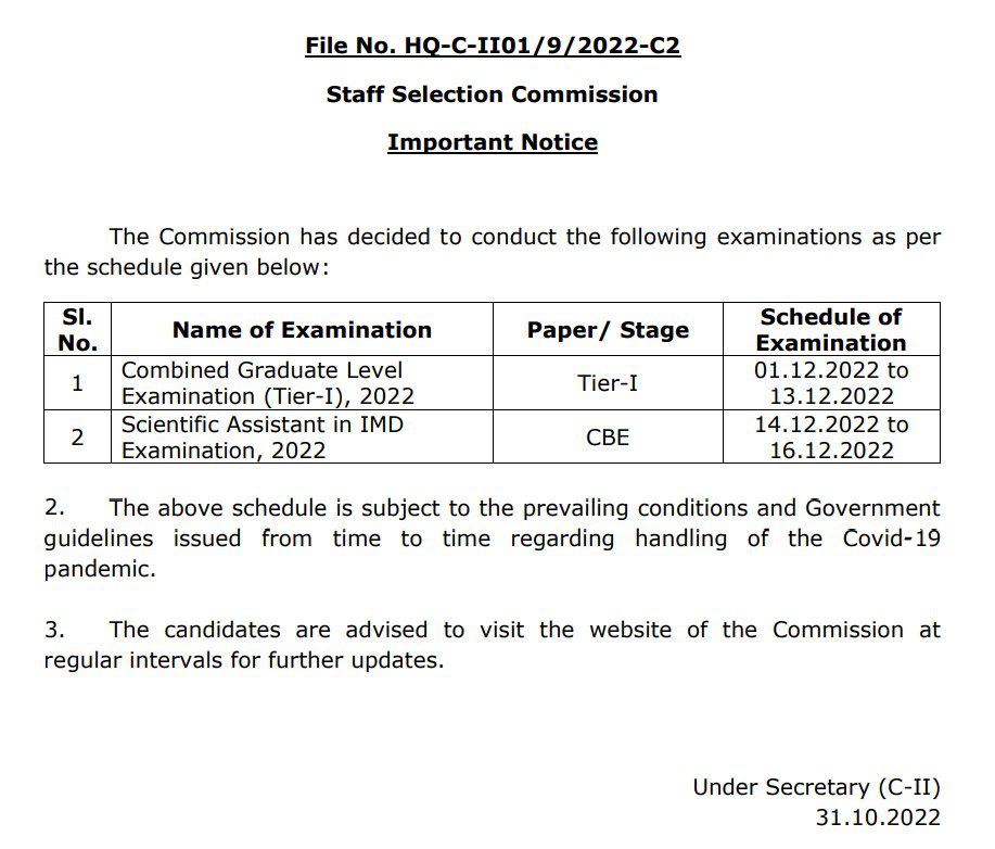 Ssc cgl and scientific assistant exam date
