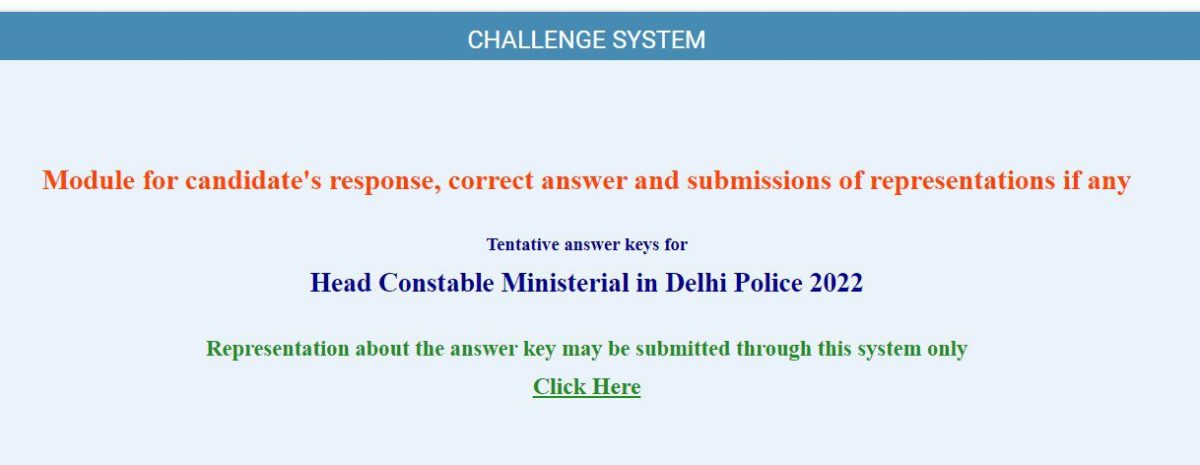 Ssc head constable (ministerial) delhi police answer key