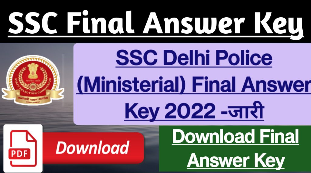Ssc head constable (ministerial) delhi police final answer key 2023