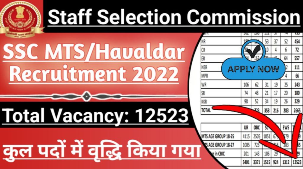 ssc mts tentative vancay 12523 post online form 2023