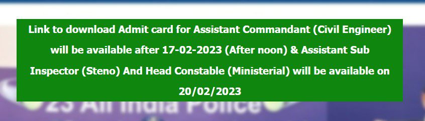 Crpf asi and hc admit card recruitment 2023, admit card, hall ticket, direct link available here, download now