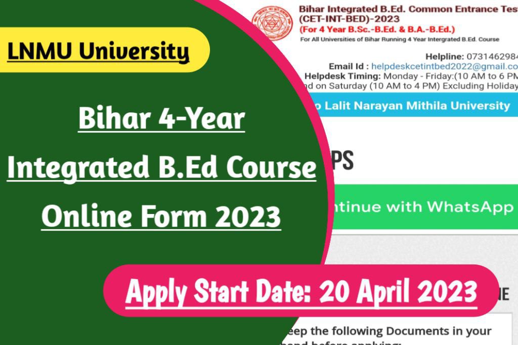 Bihar 4-year integrated b. Ed course online form 2023