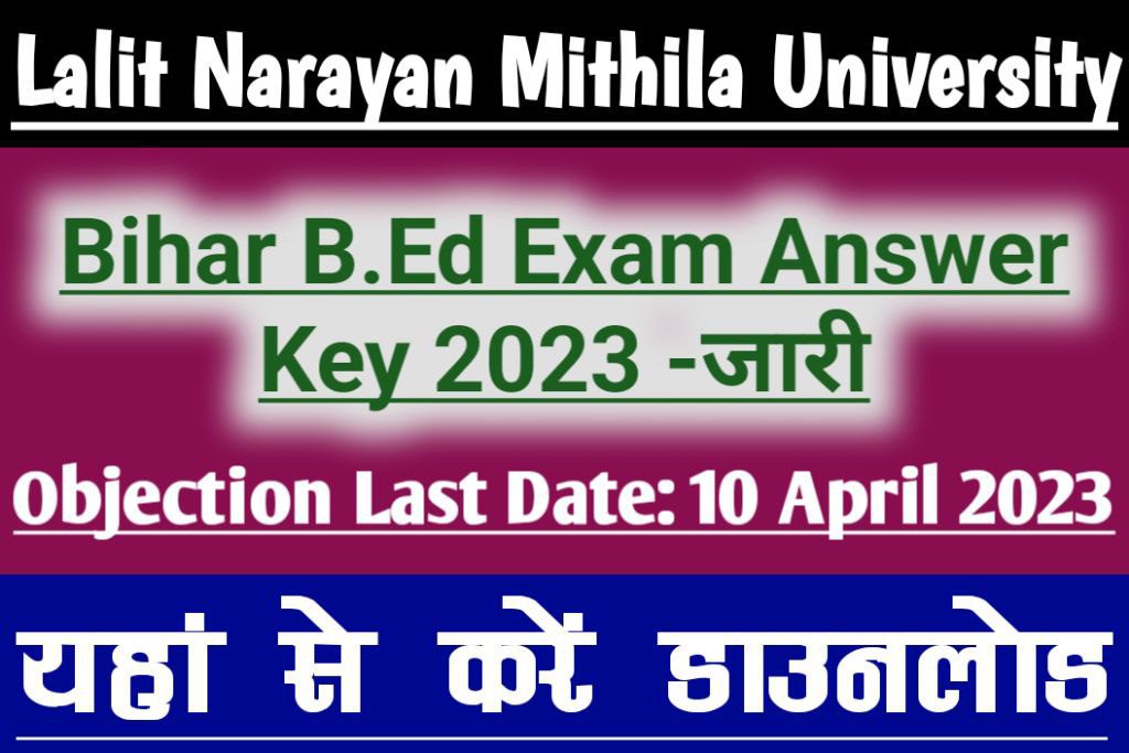 Bihar b. Ed answer key 2023
