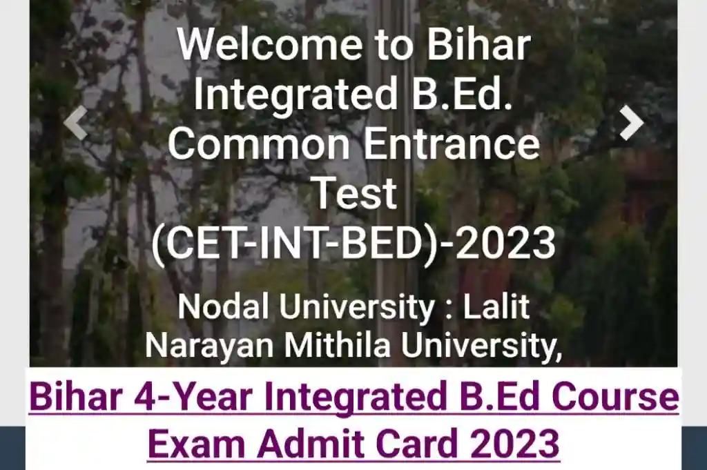 Bihar 4 year integrated bed course exam admit card 2023