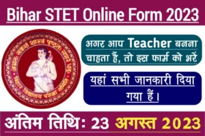 Bihar stet online form 2023