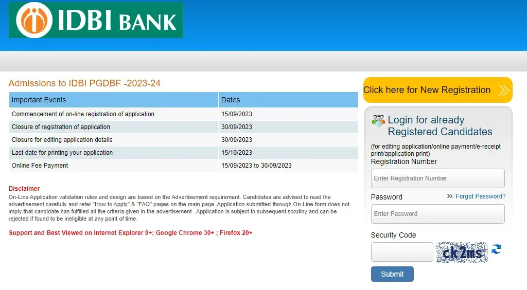 Idbi bank recruitment 2023 online form apply last date 30 september 2023
