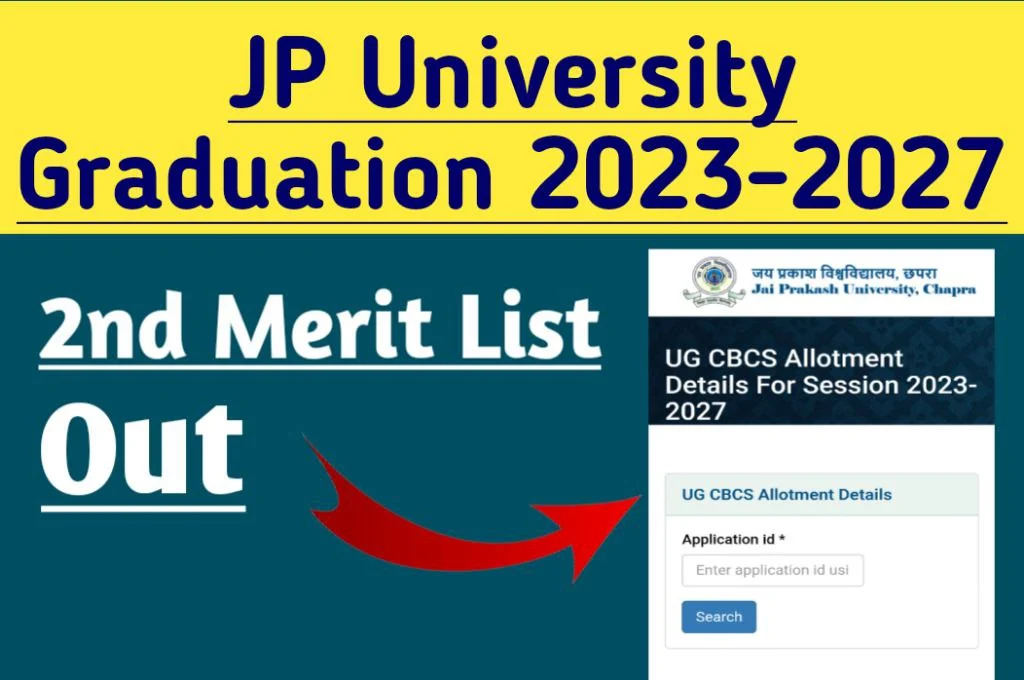Jp university ug graduation 2nd merit list 2023-2027