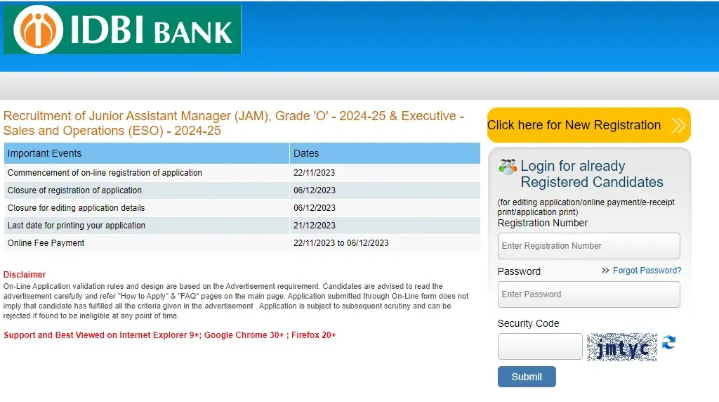 Idbi bank recruitment 2023 apply for various post, last date 06 december 2023