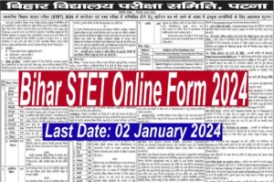 Bihar stet online form 2024