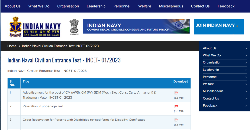 Indian Navy CET Recruitment 2023 Online Form