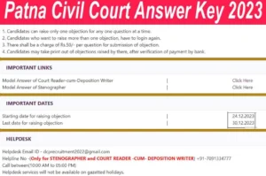 Patna civil court answer key 2023 advt. No. 02/2022 & 03/2022