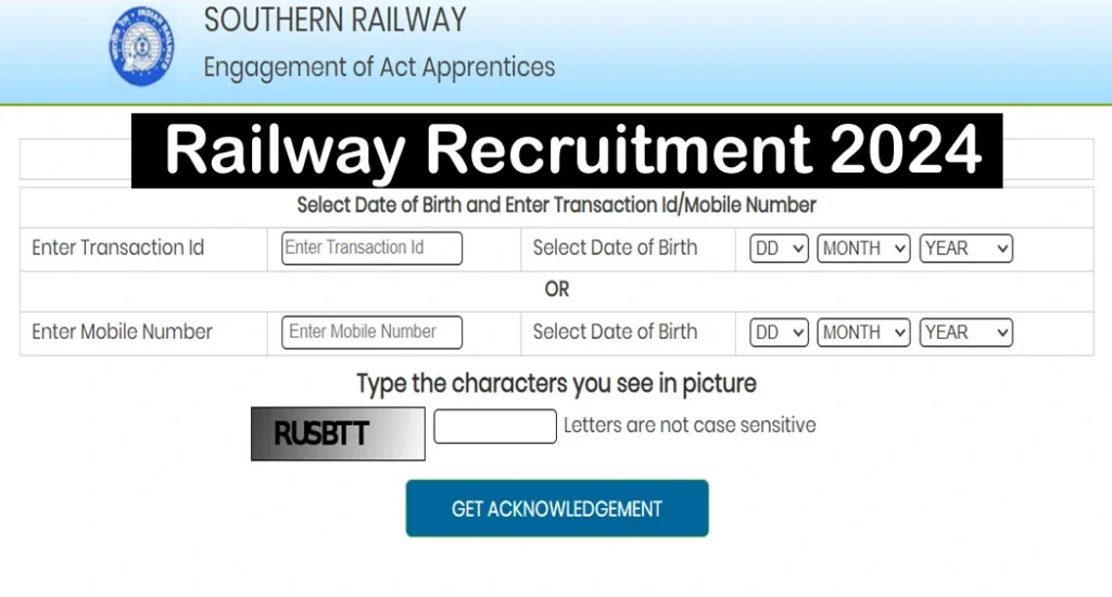 Southern railway apprentice online form 2024