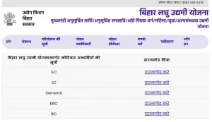 Bihar Laghu Udyami Selection List 2024 (बिहार लघु योजना चयन लिस्ट 2024)