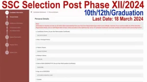 Ssc selection post phase xii/2024 recruitment online form 2024