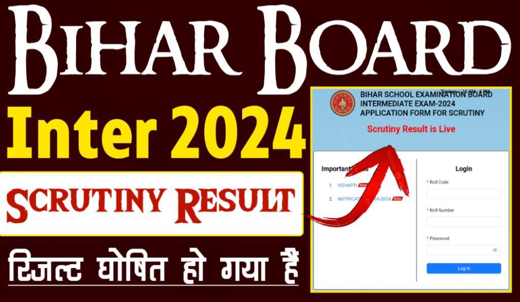 Bihar Board Inter Scrutiny Result 2024