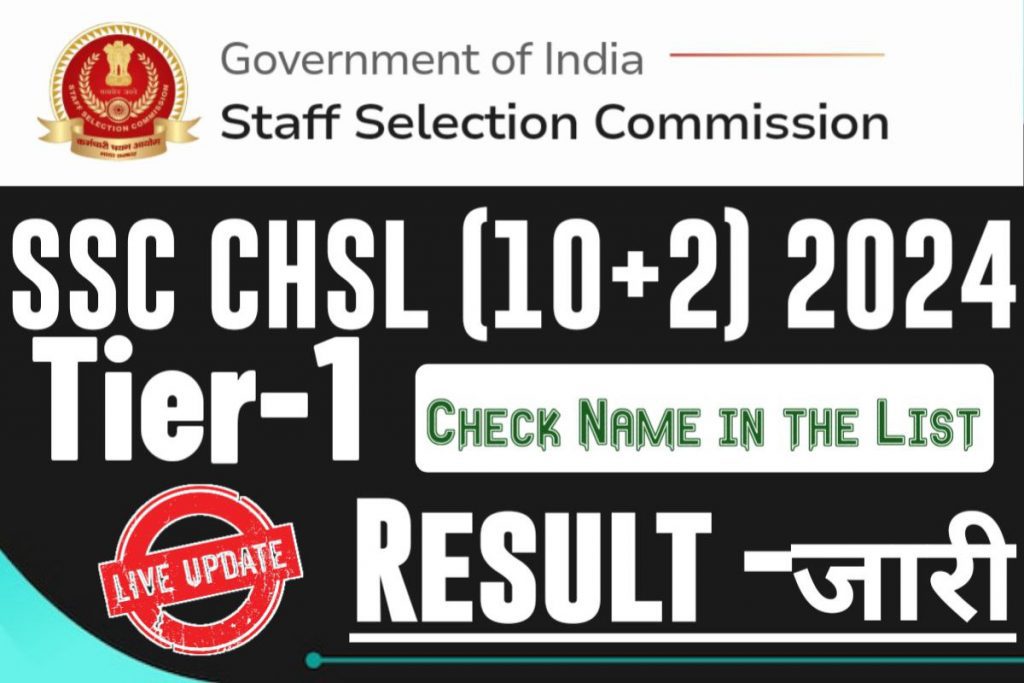 SSC CHSL 10+2 2024 Tier-I Result Declared Now