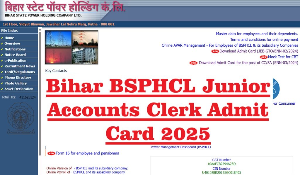 Bihar BSPHCL Junior Accounts Clerk Admit Card 2025 with Exam Date @bsphcl.co.in