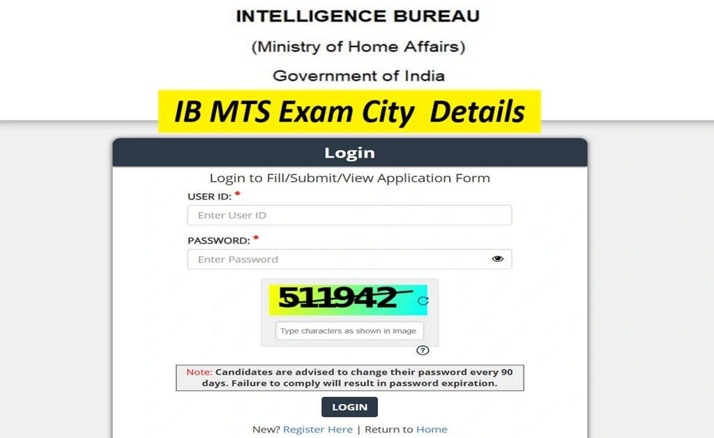 IB Intelligence Bureau MTS Exam City Intimation 2026 -Check Here