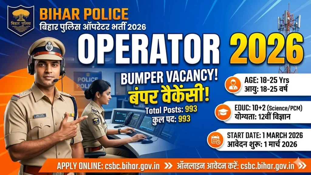 Bihar Police Constable Operator Recruitment 2026