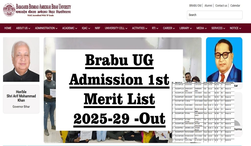 BRABU UG 1st Merit List PDF 2025-29