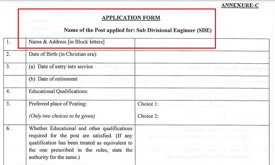 Telecommunication Sub Divisional Engineer (SDE) Recruitment 2025, Offline Form, Pay Level 8 (Rs. 47,600/- to 1,51,100)