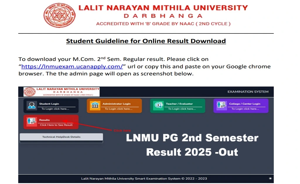 LNMU PG 2nd Semester Result 2024-26 out