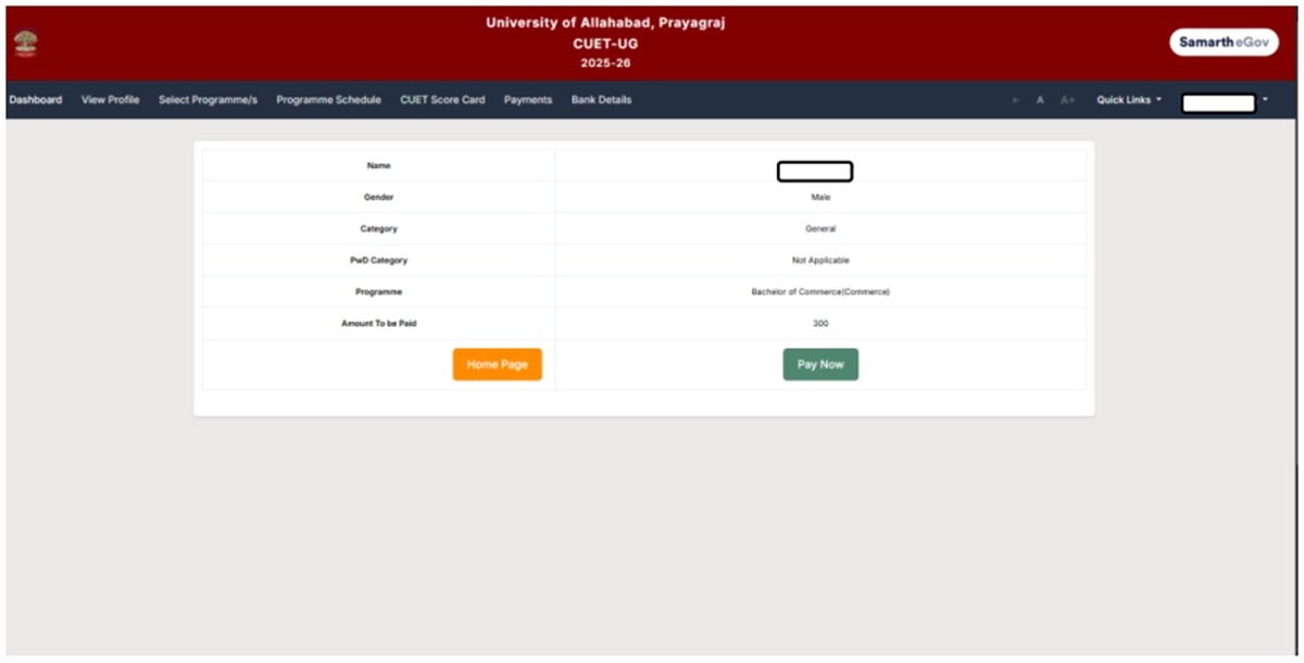 Step 6 Allahabad University UG Admission 2025 