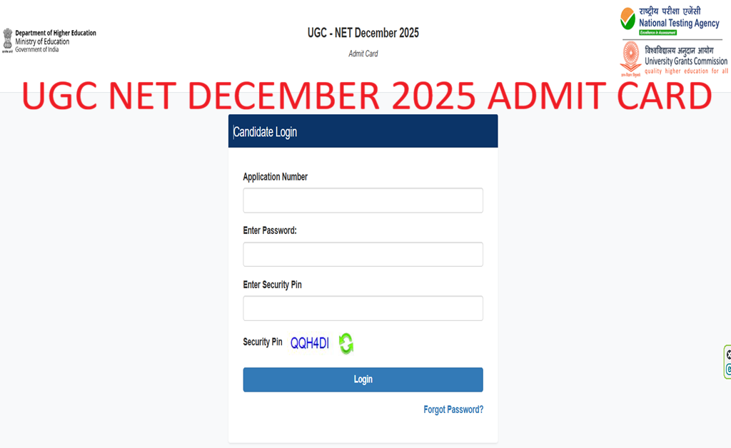 UGC NET December 2025 Admit Card