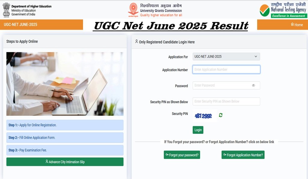 UGC NET June 2025 Result - Check Result with score card